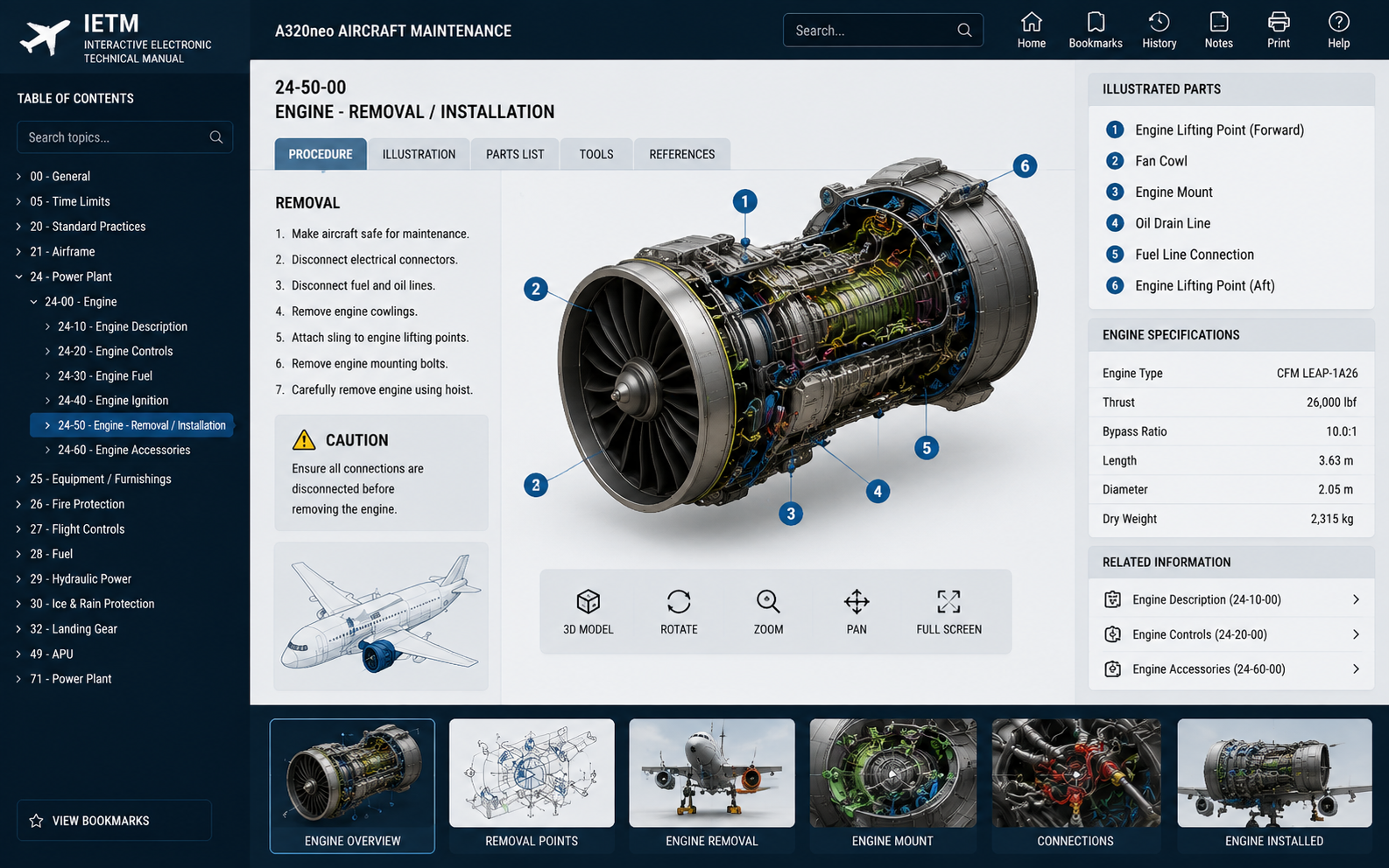 Interactive Electronic Technical Manual interface
